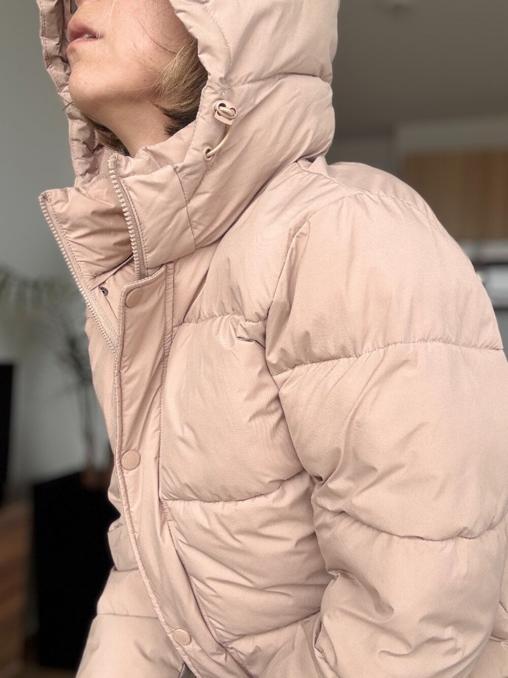 BCBG Generation Blush Pink Hooded Puffer Jacket Size S